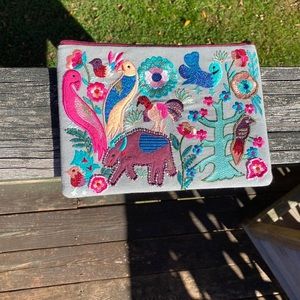 Embroidered Pencil/ Makeup Case